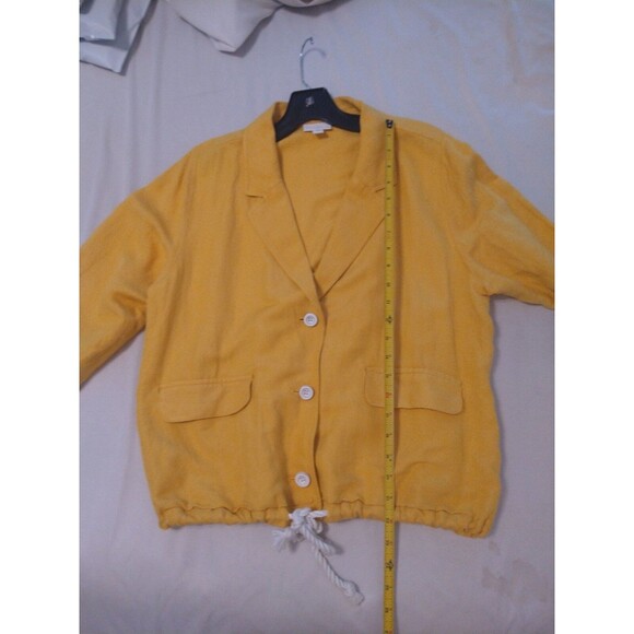 J. Jill  linen tie rope  jacket Yellow Boho Beachy Summer xs - Picture 6 of 9
